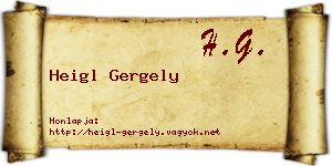 Heigl Gergely névjegykártya